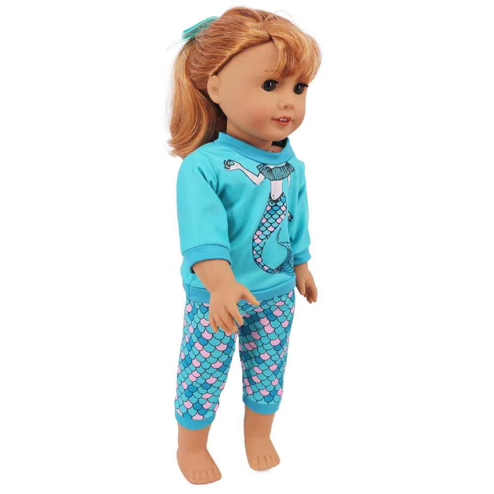 2 Pcs/Set Kawaii Animal Pajamas Suit For 43cm Baby Doll Clothes Accessories And 18 Inch American Doll Girl's Toys Our Generation
