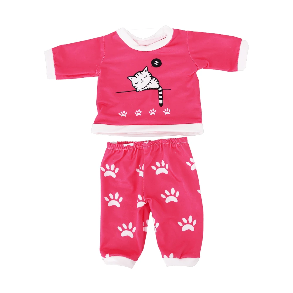 2 Pcs/Set Kawaii Animal Pajamas Suit For 43cm Baby Doll Clothes Accessories And 18 Inch American Doll Girl's Toys Our Generation