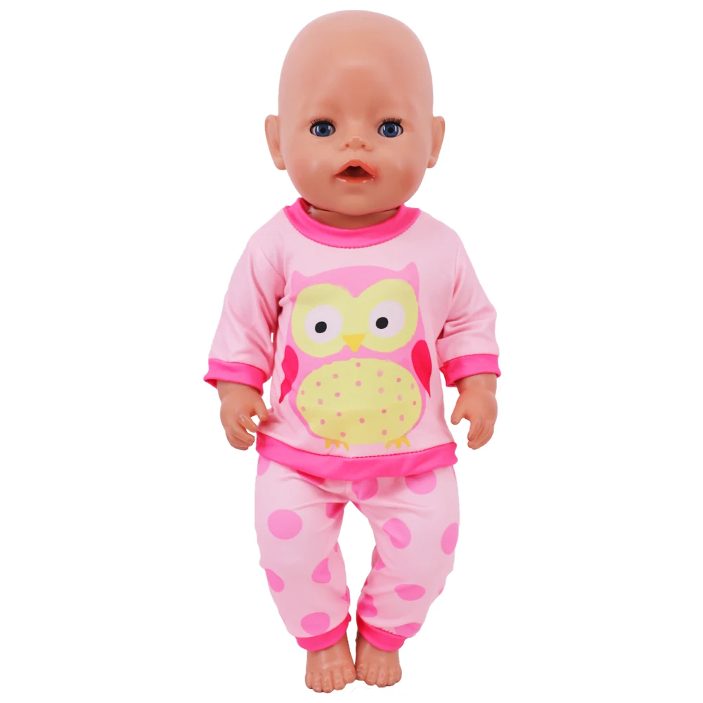 2 Pcs/Set Kawaii Animal Pajamas Suit For 43cm Baby Doll Clothes Accessories And 18 Inch American Doll Girl's Toys Our Generation