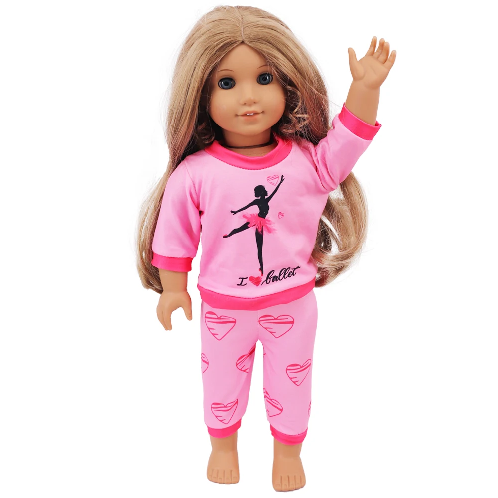 2 Pcs/Set Kawaii Animal Pajamas Suit For 43cm Baby Doll Clothes Accessories And 18 Inch American Doll Girl's Toys Our Generation
