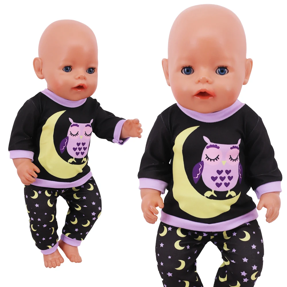2 Pcs/Set Kawaii Animal Pajamas Suit For 43cm Baby Doll Clothes Accessories And 18 Inch American Doll Girl's Toys Our Generation