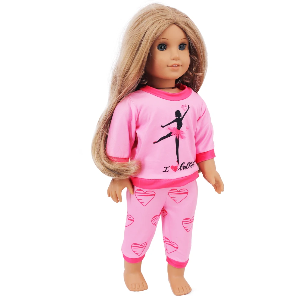 2 Pcs/Set Kawaii Animal Pajamas Suit For 43cm Baby Doll Clothes Accessories And 18 Inch American Doll Girl's Toys Our Generation