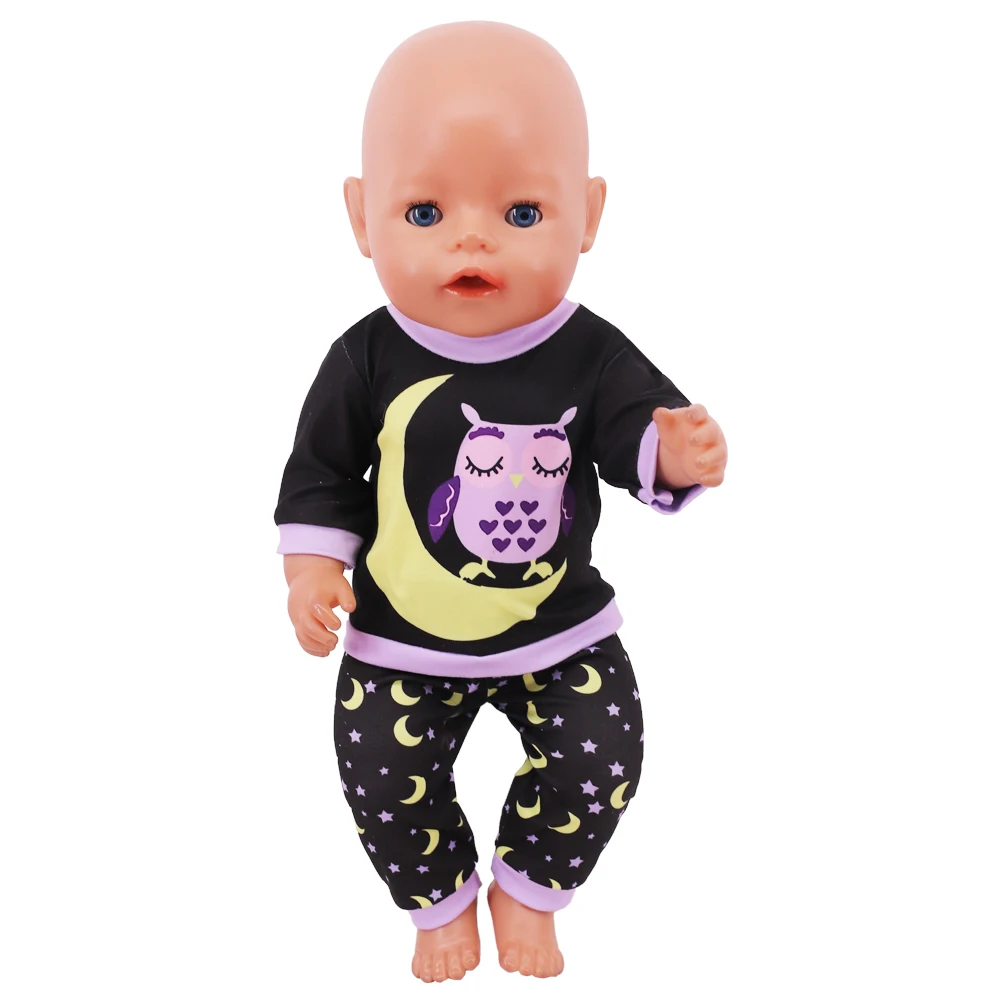 2 Pcs/Set Kawaii Animal Pajamas Suit For 43cm Baby Doll Clothes Accessories And 18 Inch American Doll Girl's Toys Our Generation