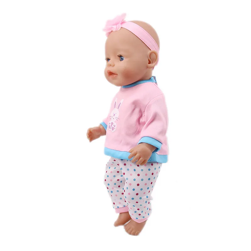 2 Pcs/Set Kawaii Animal Pajamas Suit For 43cm Baby Doll Clothes Accessories And 18 Inch American Doll Girl's Toys Our Generation