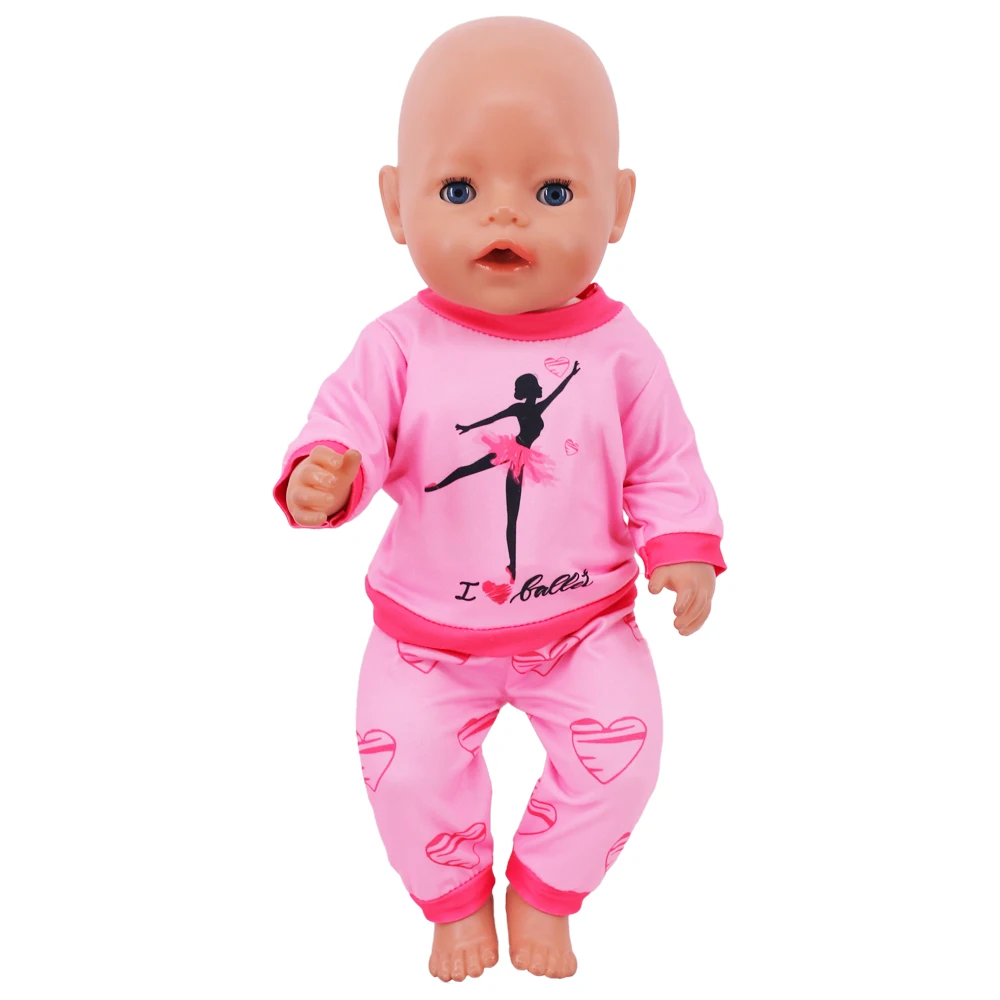 2 Pcs/Set Kawaii Animal Pajamas Suit For 43cm Baby Doll Clothes Accessories And 18 Inch American Doll Girl's Toys Our Generation
