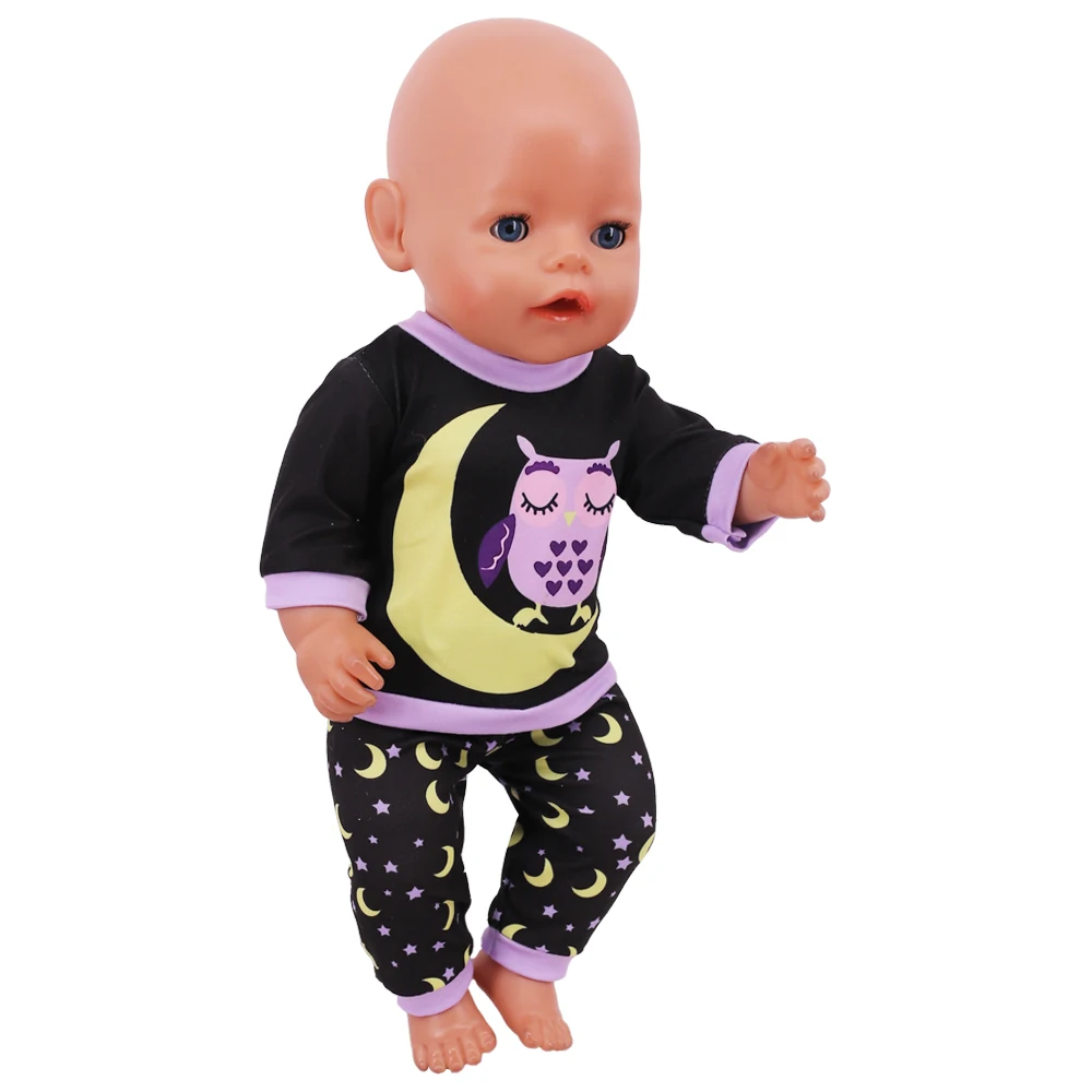 2 Pcs/Set Kawaii Animal Pajamas Suit For 43cm Baby Doll Clothes Accessories And 18 Inch American Doll Girl's Toys Our Generation