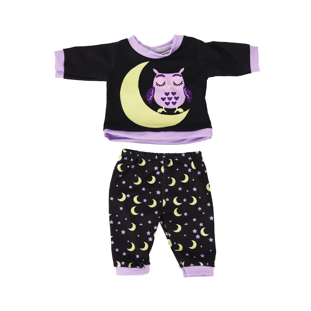 2 Pcs/Set Kawaii Animal Pajamas Suit For 43cm Baby Doll Clothes Accessories And 18 Inch American Doll Girl's Toys Our Generation