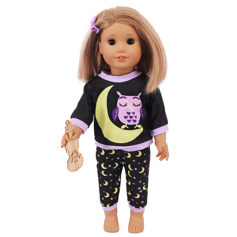 2 Pcs/Set Kawaii Animal Pajamas Suit For 43cm Baby Doll Clothes Accessories And 18 Inch American Doll Girl's Toys Our Generation