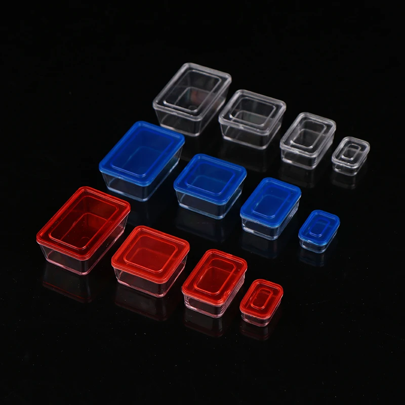 4pcs 1:12 Dollhouse Mininature Fresh Keeping Box Lunch Model Kitchen Tableware Accessories For Doll House Decor Kids Toys Gi