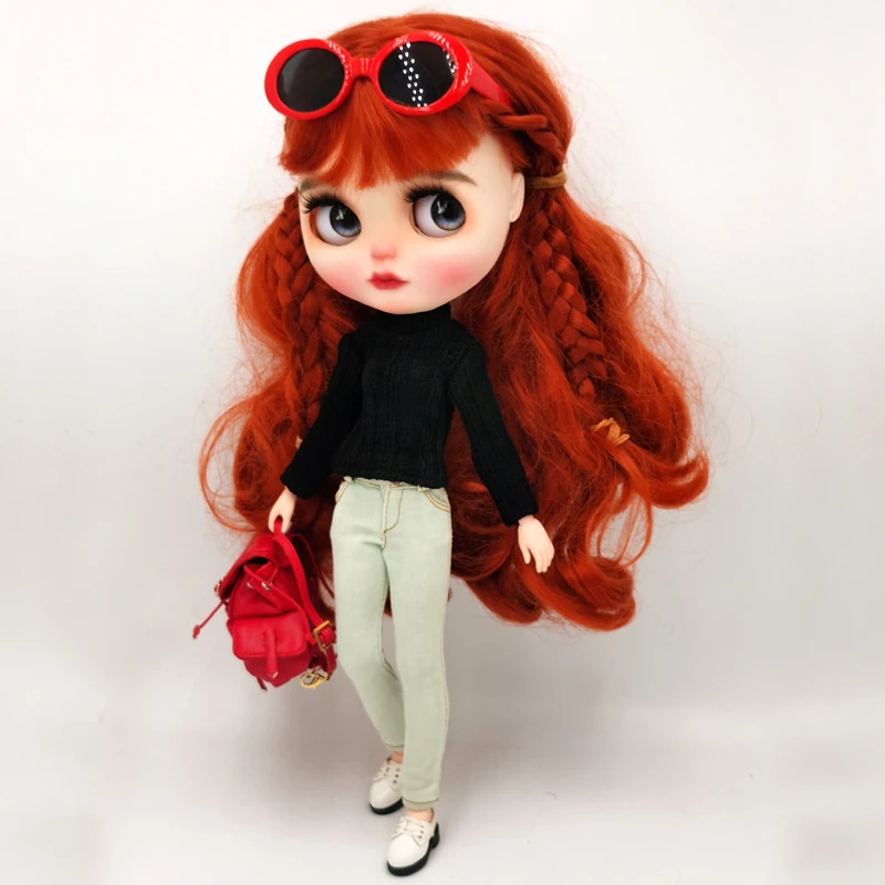 Blythe Clothes Trench Coat Casual Pants for Ob24 Ob22 Azone Blythe Doll Suit Tweed Jacket Set