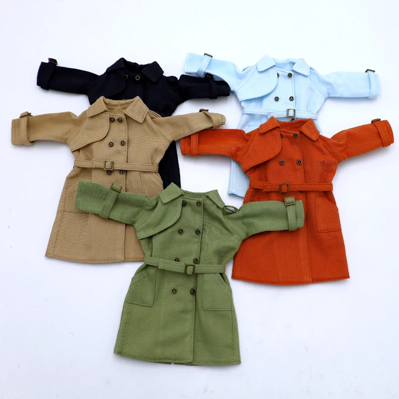 Blythe Clothes Trench Coat Casual Pants for Ob24 Ob22 Azone Blythe Doll Suit Tweed Jacket Set