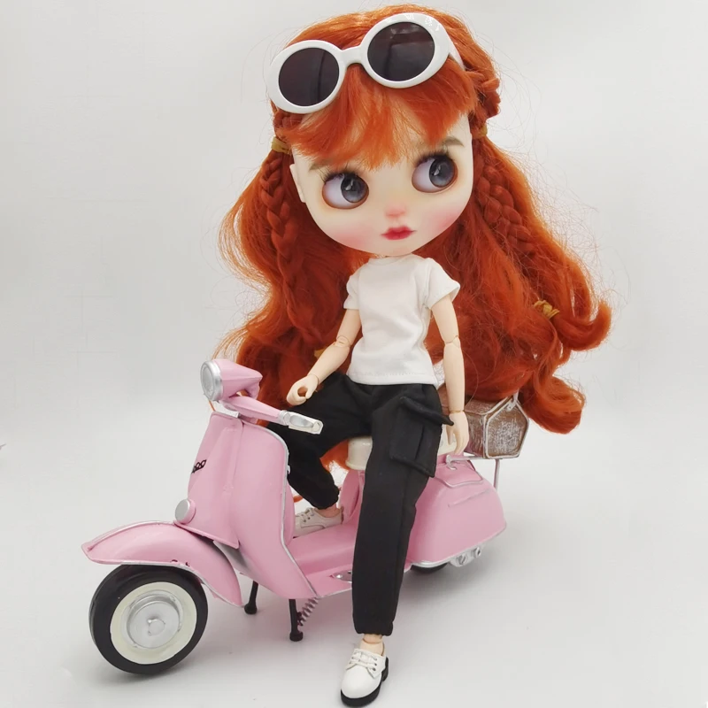 Blythe Clothes Trench Coat Casual Pants for Ob24 Ob22 Azone Blythe Doll Suit Tweed Jacket Set