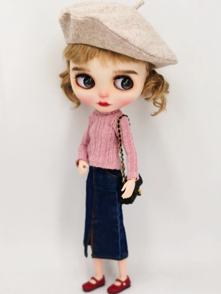Blythe Clothes Trench Coat Casual Pants for Ob24 Ob22 Azone Blythe Doll Suit Tweed Jacket Set