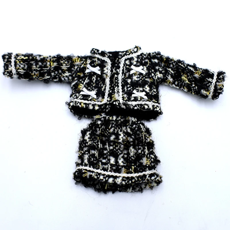 Blythe Clothes Trench Coat Casual Pants for Ob24 Ob22 Azone Blythe Doll Suit Tweed Jacket Set