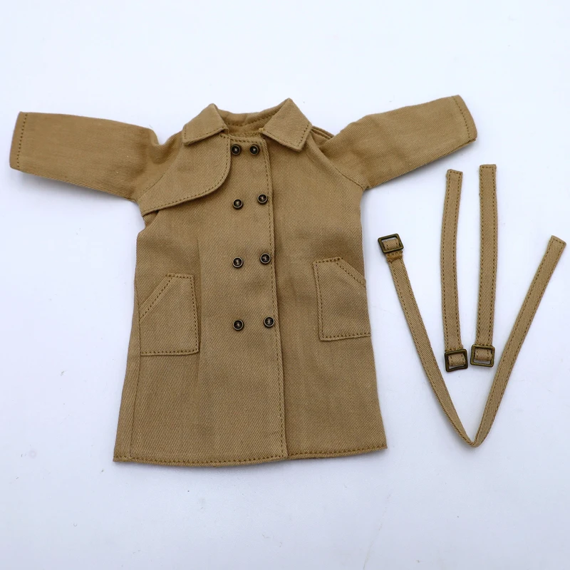 Blythe Clothes Trench Coat Casual Pants for Ob24 Ob22 Azone Blythe Doll Suit Tweed Jacket Set