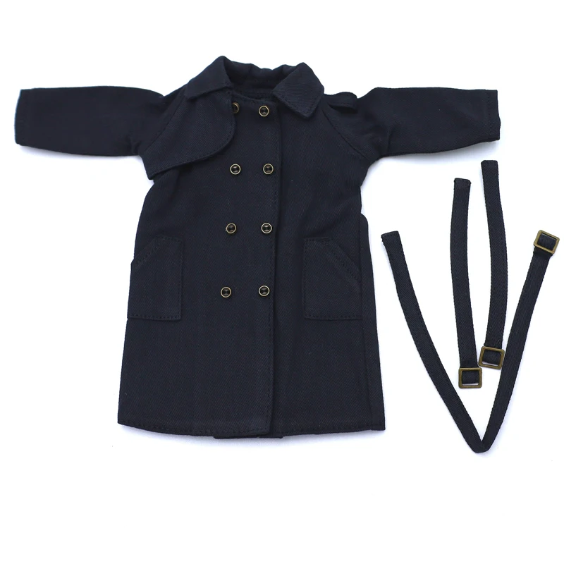 Blythe Clothes Trench Coat Casual Pants for Ob24 Ob22 Azone Blythe Doll Suit Tweed Jacket Set