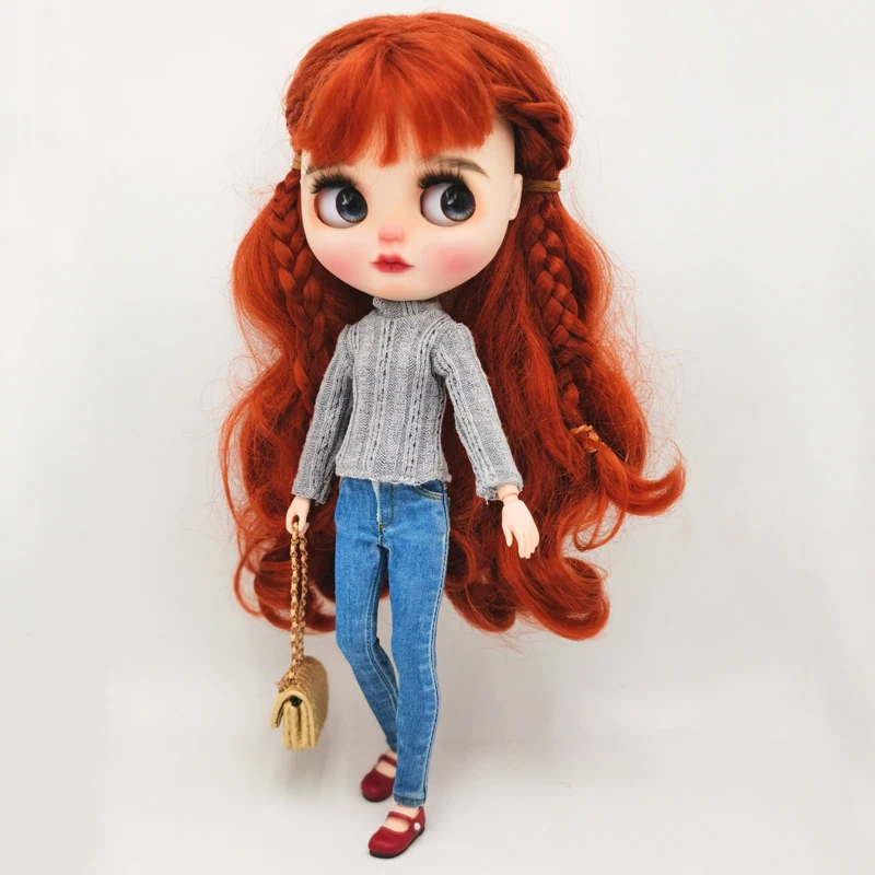 Blythe Clothes Trench Coat Casual Pants for Ob24 Ob22 Azone Blythe Doll Suit Tweed Jacket Set