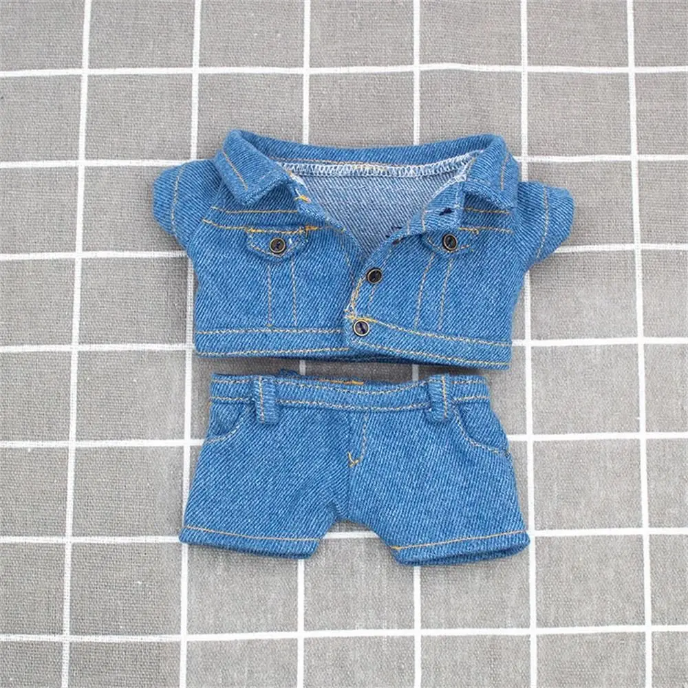 10CM Doll Clothes Fashion Coat Tops Casual Wears Jeans Pants Cotton Jacket For 1/12 Bjd Dolls Accessories Plush Dolls Kids Toys