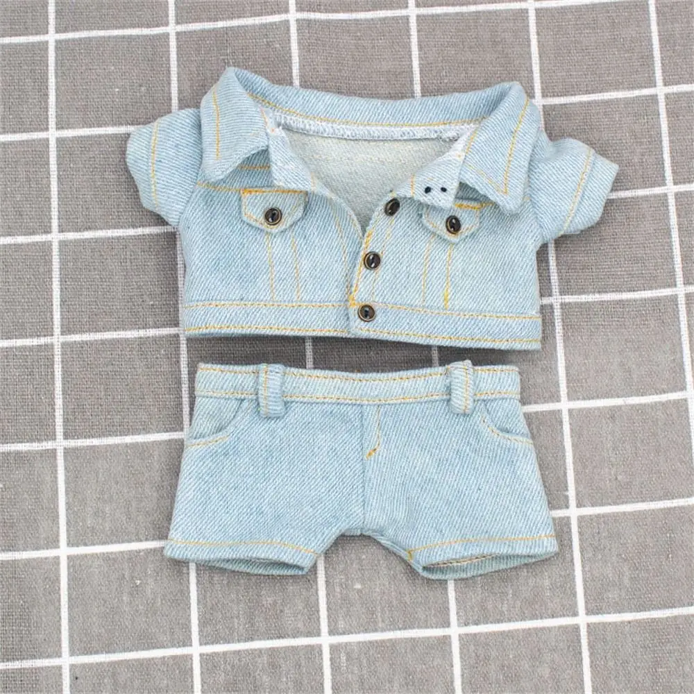 10CM Doll Clothes Fashion Coat Tops Casual Wears Jeans Pants Cotton Jacket For 1/12 Bjd Dolls Accessories Plush Dolls Kids Toys