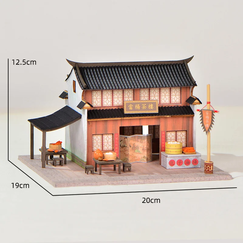 DIY Wooden Doll House Japanese Sushi Store Miniature Building Kit BBQ Breakfast Dollhouse With Furniture Toys for Girls Gifts