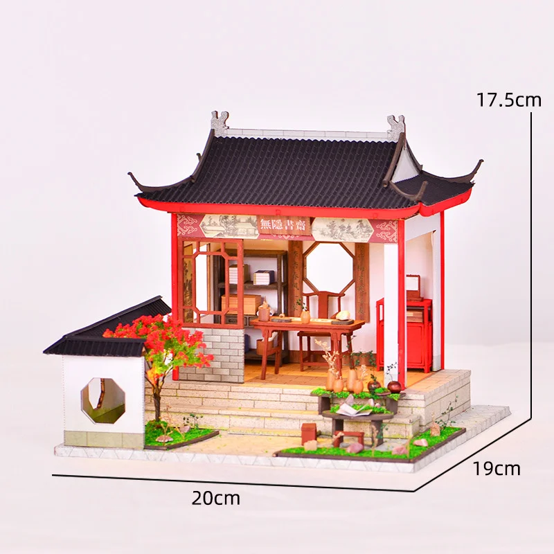 DIY Wooden Doll House Japanese Sushi Store Miniature Building Kit BBQ Breakfast Dollhouse With Furniture Toys for Girls Gifts