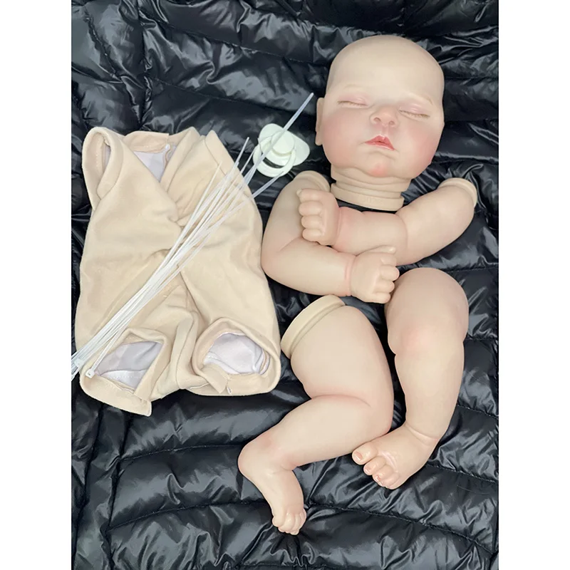 NPK 21inch Already Finished Painted Reborn Doll Parts Peaches Cute Baby 3D Painting with Visible Veins Cloth Body Included