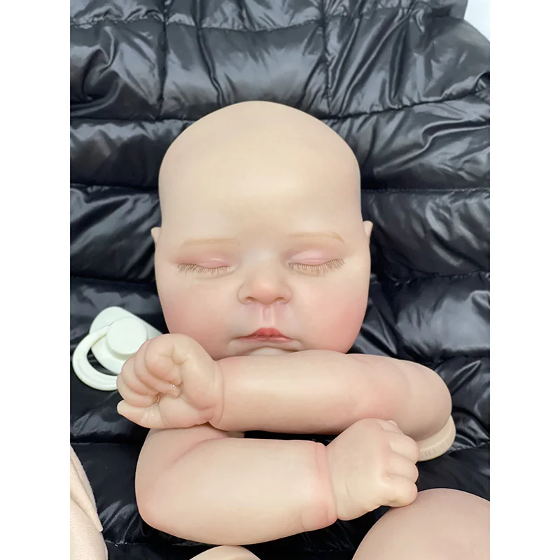 NPK 21inch Already Finished Painted Reborn Doll Parts Peaches Cute Baby 3D Painting with Visible Veins Cloth Body Included