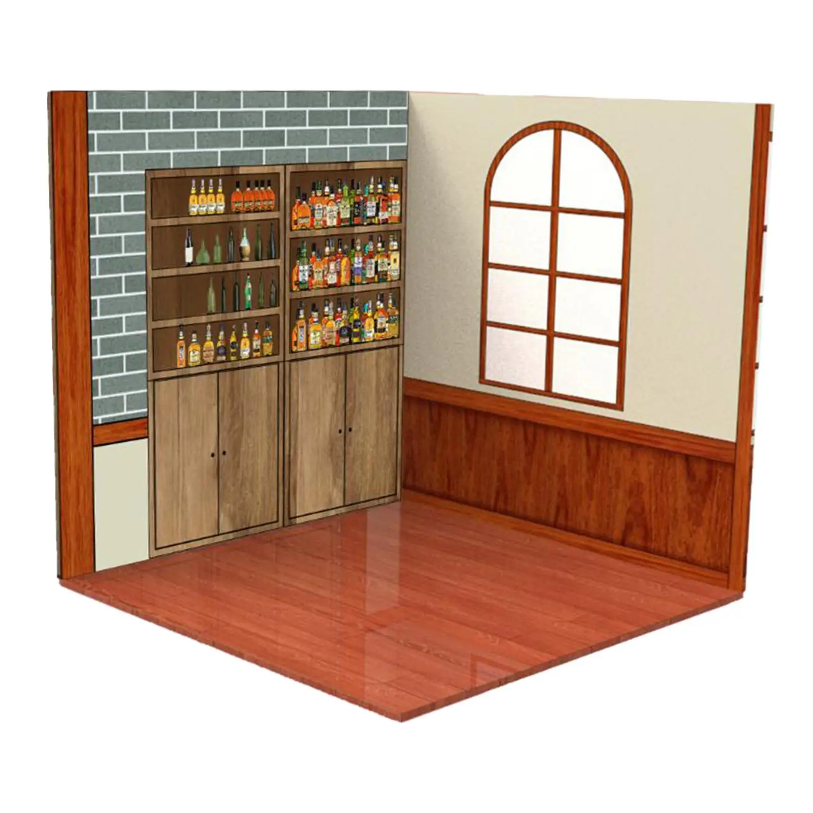 1/12 Scale Backdrop Scene Model Background Display Layout Background Display for Action Figures Dolls Accessories
