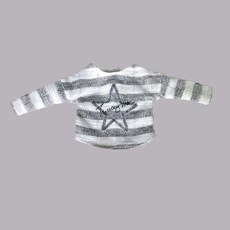 DLBell Blythe Doll Clothes Striped Knitted Star Sweater Tops Mini Skirt for Blyth OB24 Licca 1/6 Dolls Clothing