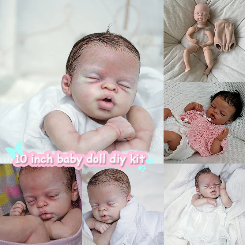 10inch Reborn Doll Kit Katie Sleeping Baby Girl Unpainted DIY Doll Parts