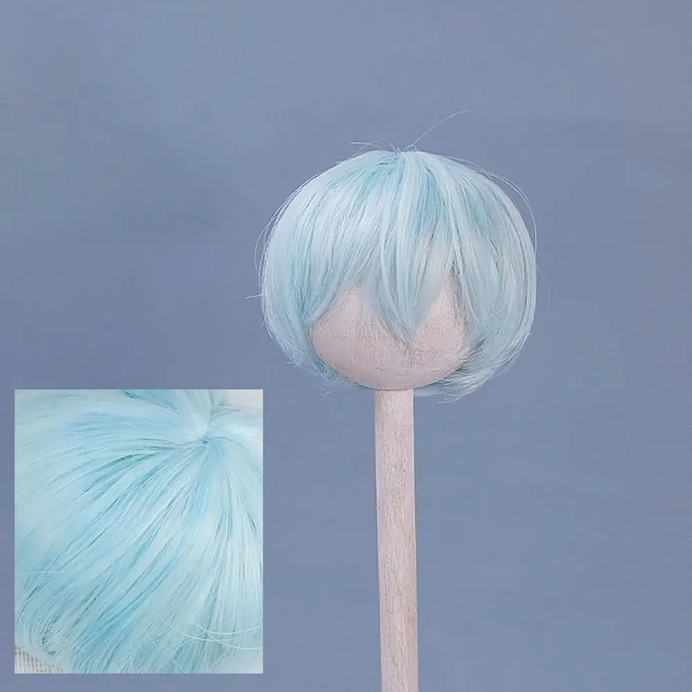 Doll Wig High for 1/6 BJD/SD Dolls 16.5-17.5CM Head Circumference Temperature Fiber Straight Wave Short Hair Replaceable Wig