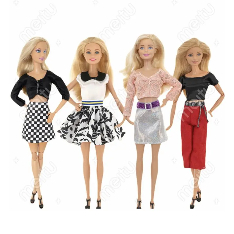 Dolls Clothes Tops Pants Dressing Kids Toys Fast Shipping Items Mini Dress Wear For Children DIY Girl Birthday Christmas Present