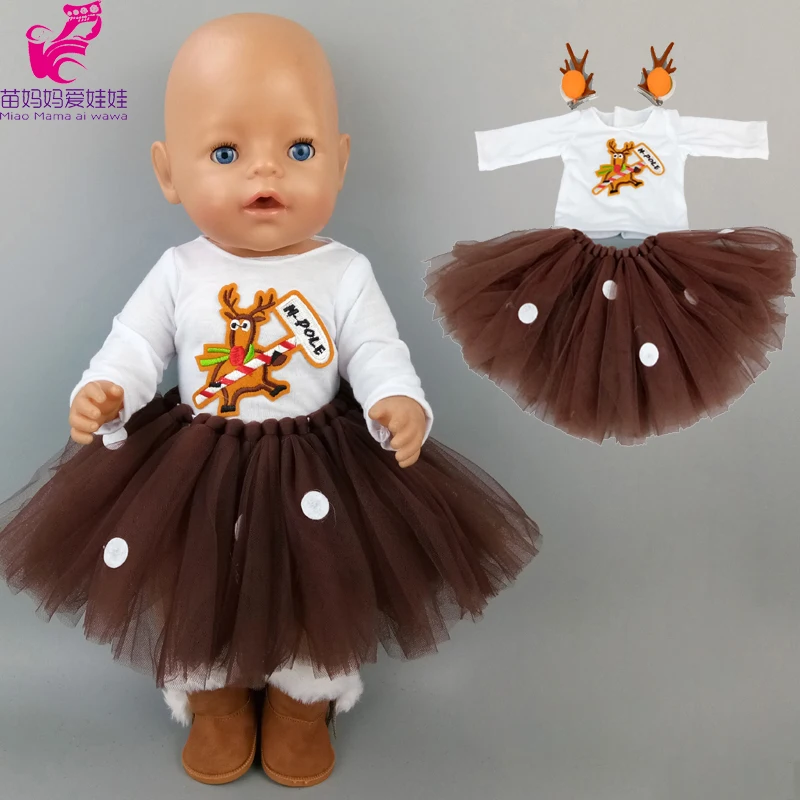 Santa Claus Dress for Baby Doll Clothes Christmas Dress 18 Inches Girl Doll Tutu Skirt