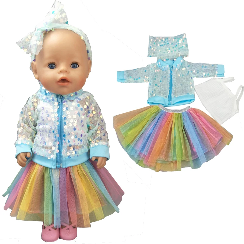Santa Claus Dress for Baby Doll Clothes Christmas Dress 18 Inches Girl Doll Tutu Skirt