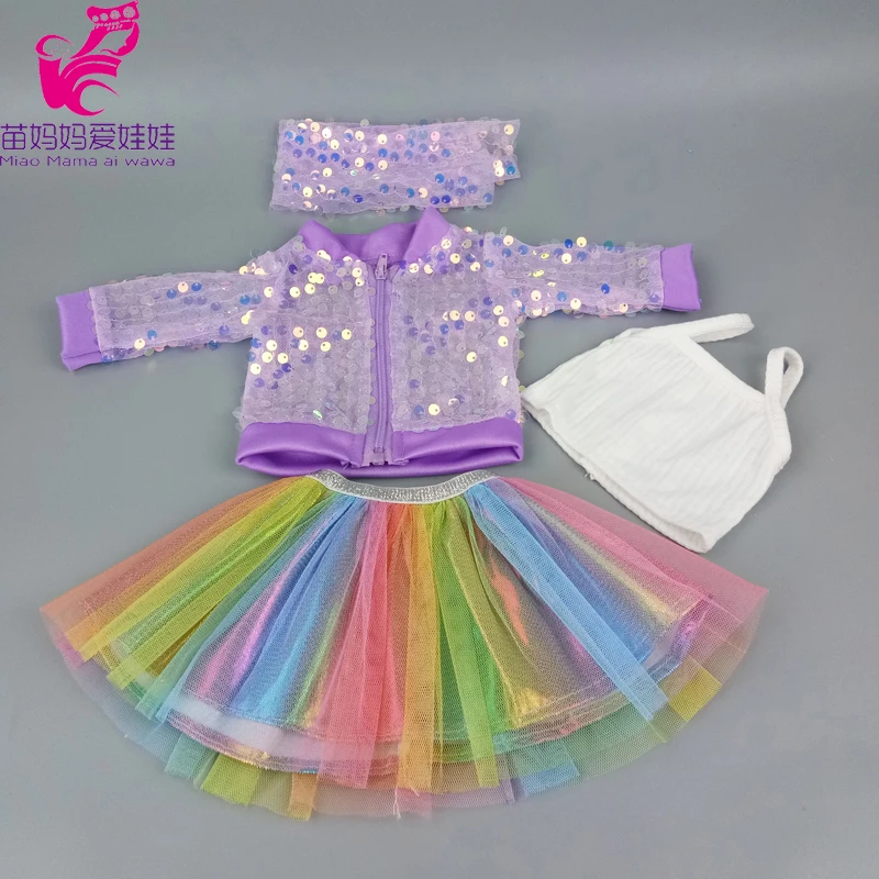 Santa Claus Dress for Baby Doll Clothes Christmas Dress 18 Inches Girl Doll Tutu Skirt