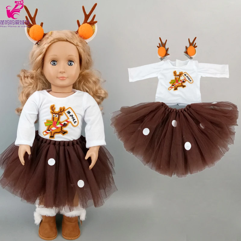 Santa Claus Dress for Baby Doll Clothes Christmas Dress 18 Inches Girl Doll Tutu Skirt