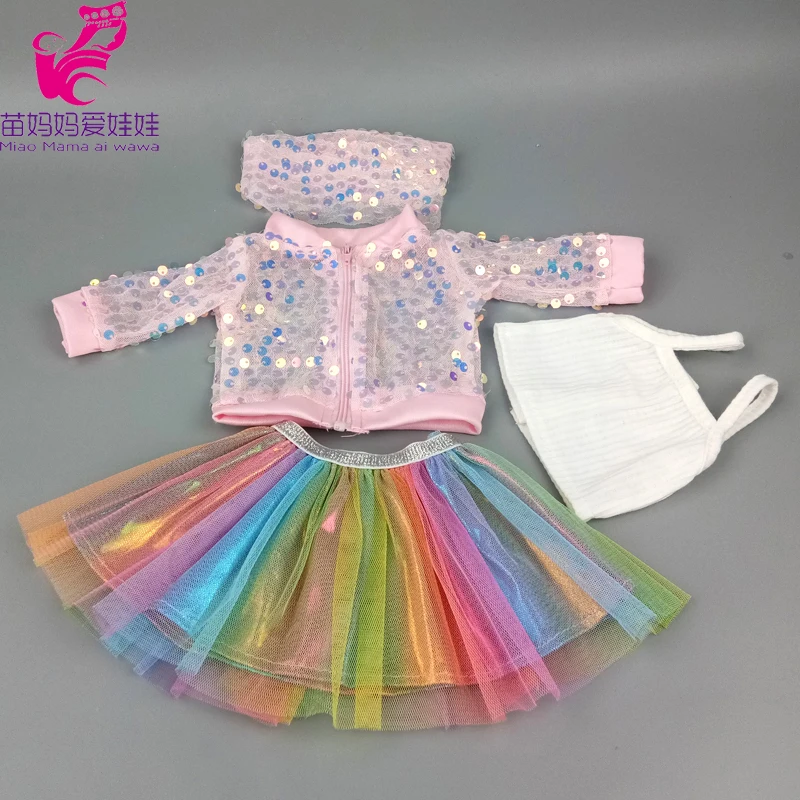 Santa Claus Dress for Baby Doll Clothes Christmas Dress 18 Inches Girl Doll Tutu Skirt