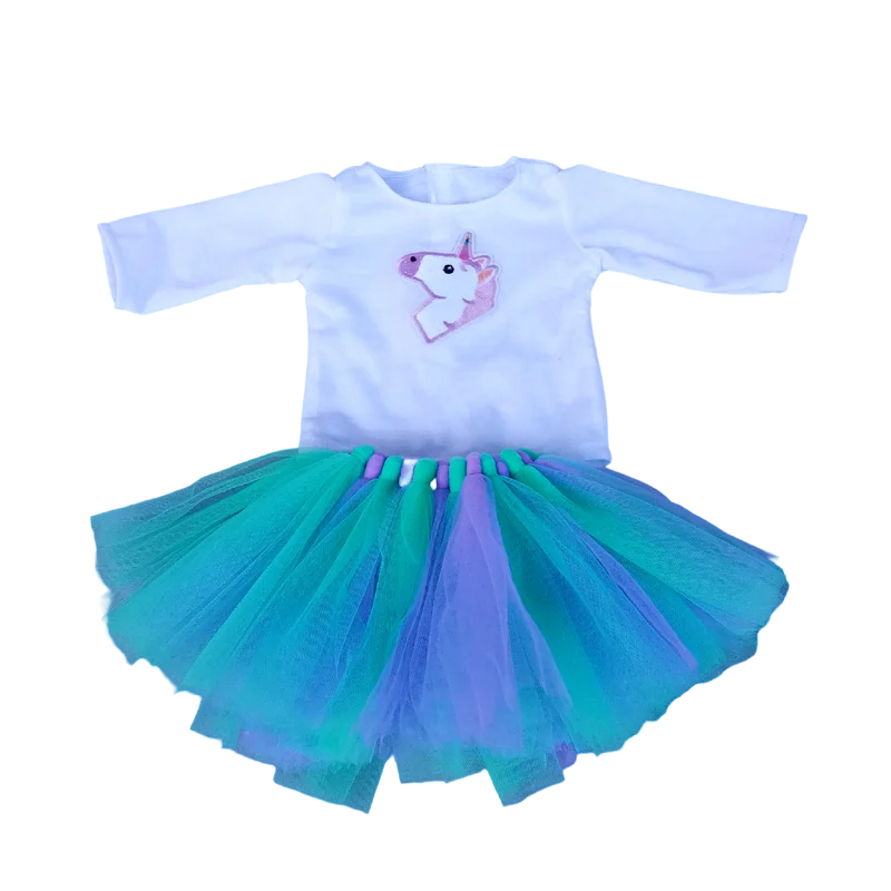 Santa Claus Dress for Baby Doll Clothes Christmas Dress 18 Inches Girl Doll Tutu Skirt