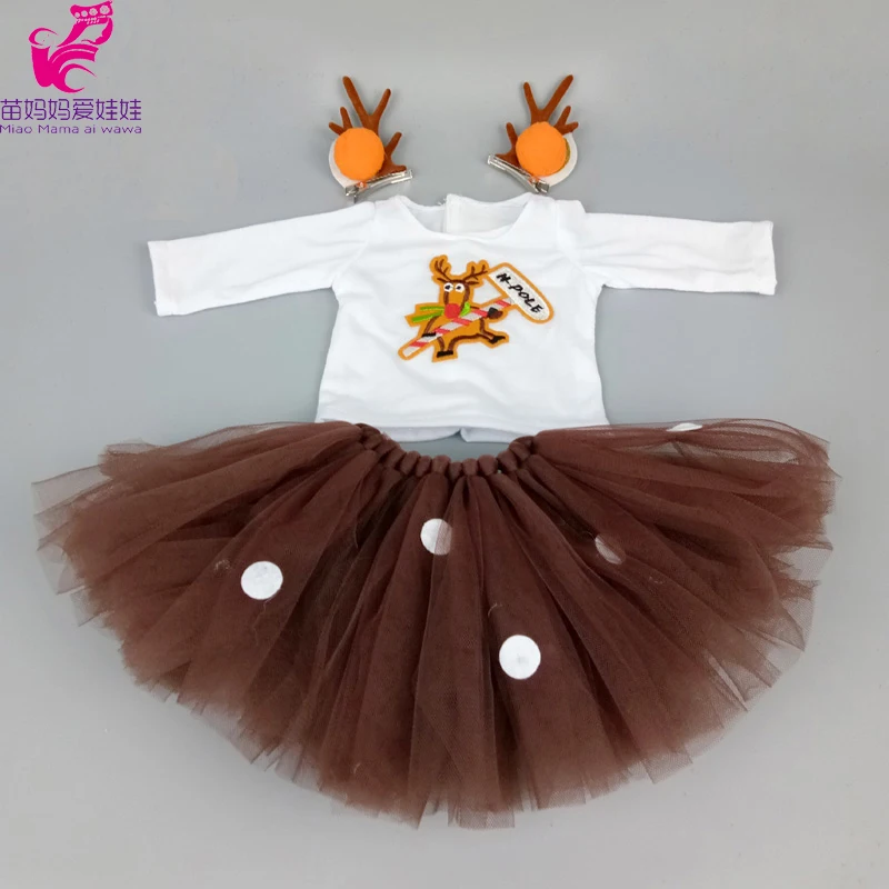 Santa Claus Dress for Baby Doll Clothes Christmas Dress 18 Inches Girl Doll Tutu Skirt
