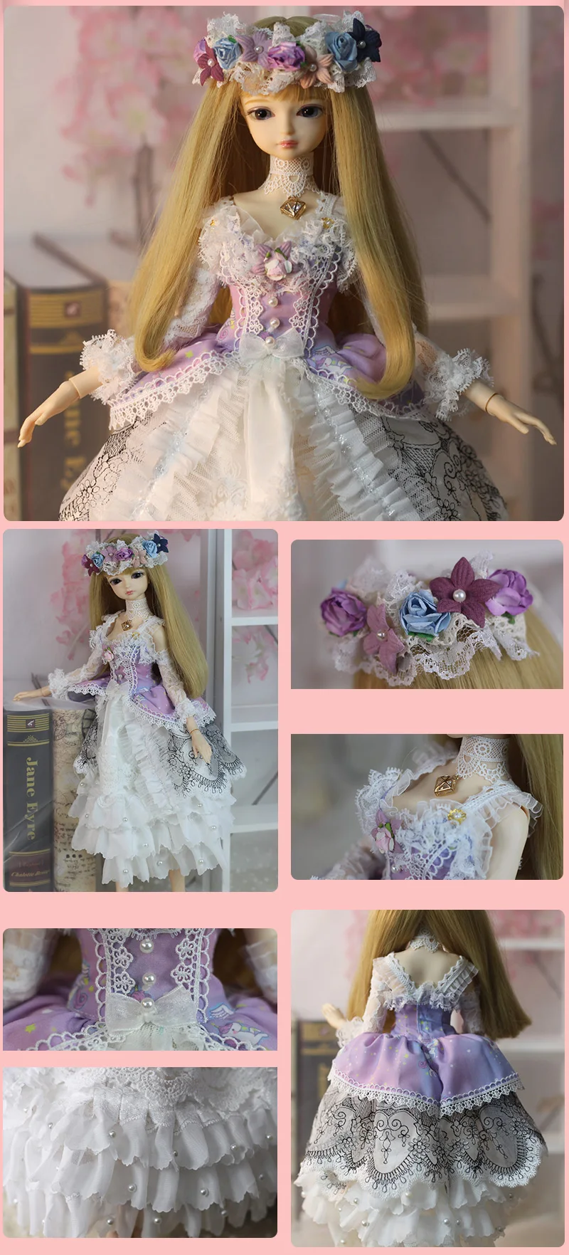 Outfits For 1/4 BJD Dream Fairy Doll Unicorn Dress Including The Headdress And Necklace SD MJD