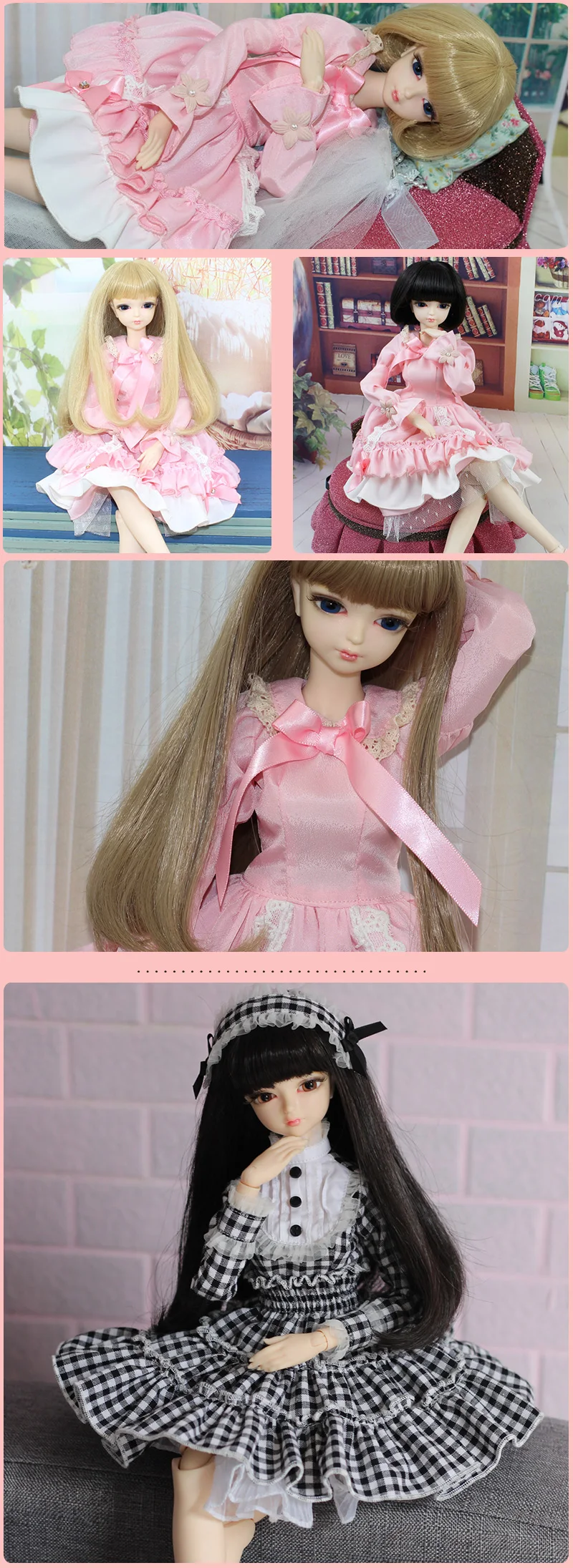 Outfits For 1/4 BJD Dream Fairy Doll Unicorn Dress Including The Headdress And Necklace SD MJD