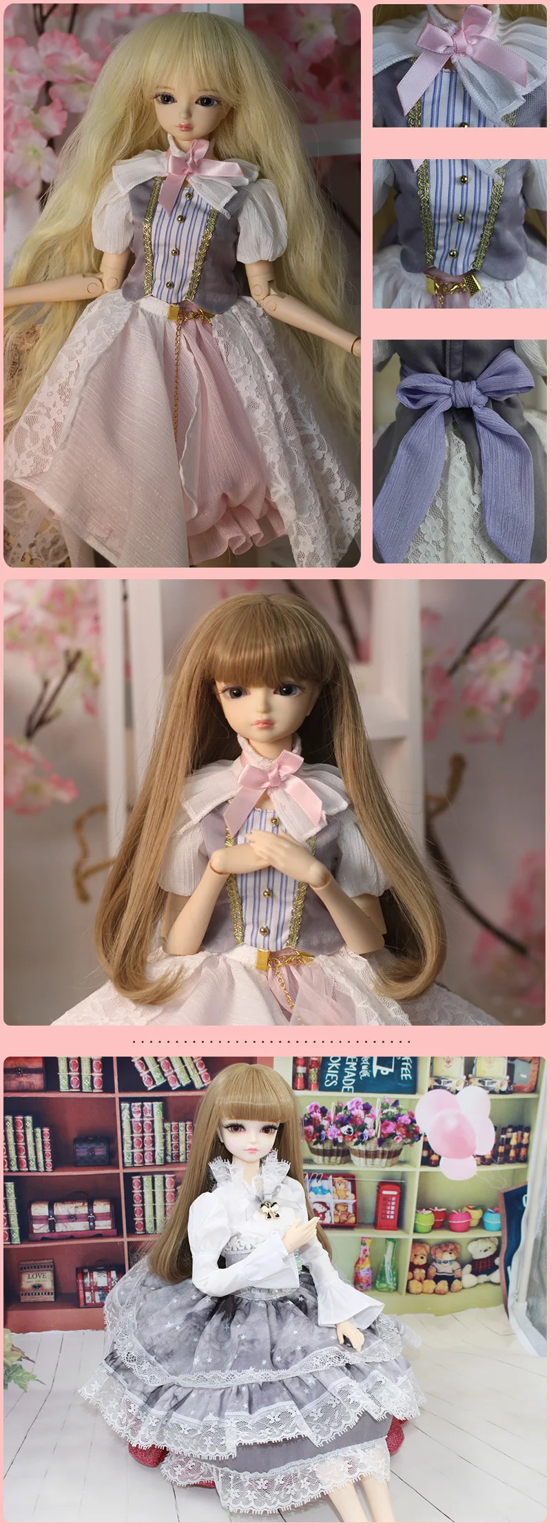 Outfits For 1/4 BJD Dream Fairy Doll Unicorn Dress Including The Headdress And Necklace SD MJD