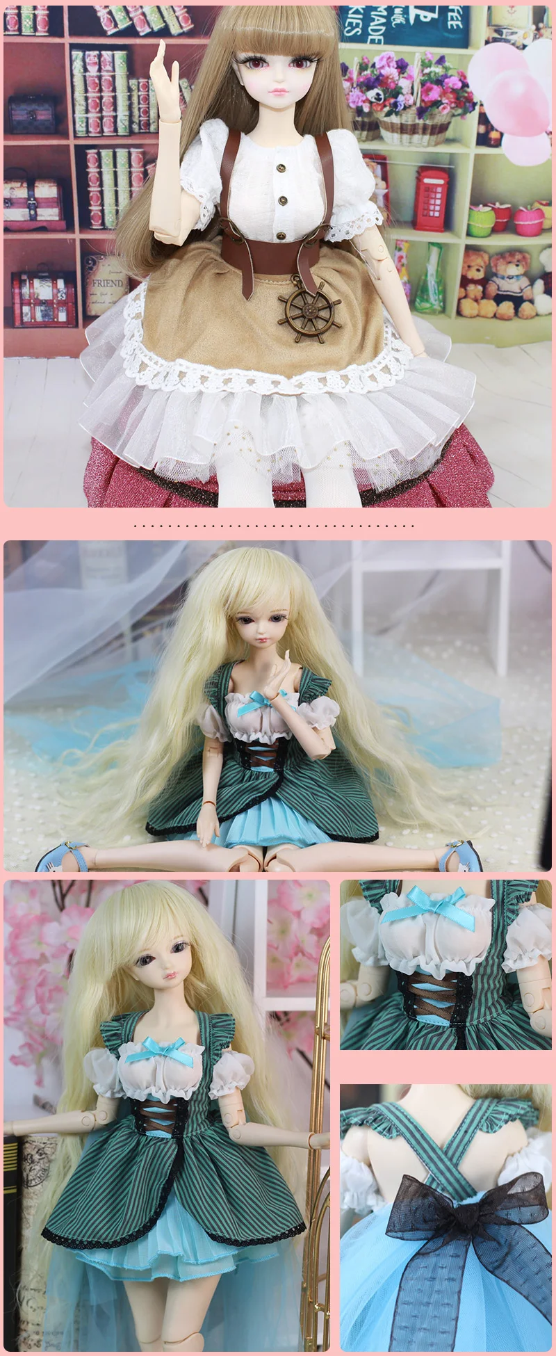 Outfits For 1/4 BJD Dream Fairy Doll Unicorn Dress Including The Headdress And Necklace SD MJD