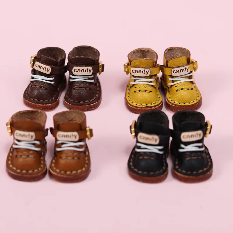 Ob11 Doll Shoes Fashion Martin Boots Holala Boots Handmade Cowhide Shoes For Clay Doll Obitsu11,Body9, Gsc, Ddf, 1/12bjd Doll