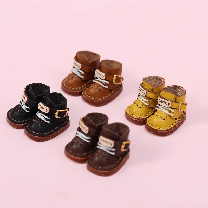 Ob11 Doll Shoes Fashion Martin Boots Holala Boots Handmade Cowhide Shoes For Clay Doll Obitsu11,Body9, Gsc, Ddf, 1/12bjd Doll