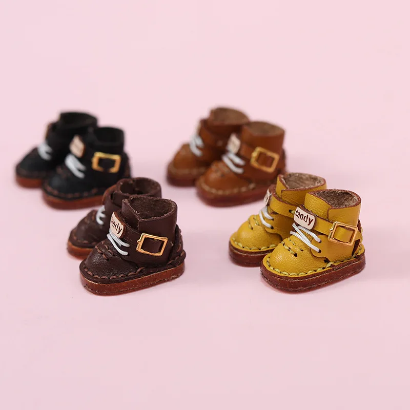 Ob11 Doll Shoes Fashion Martin Boots Holala Boots Handmade Cowhide Shoes For Clay Doll Obitsu11,Body9, Gsc, Ddf, 1/12bjd Doll