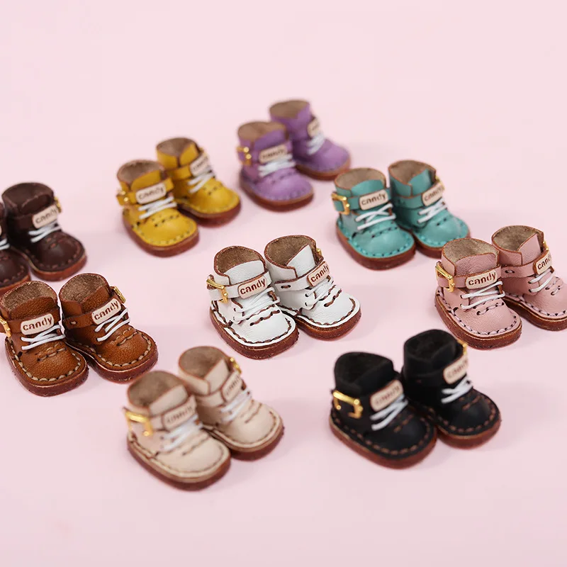 Ob11 Doll Shoes Fashion Martin Boots Holala Boots Handmade Cowhide Shoes For Clay Doll Obitsu11,Body9, Gsc, Ddf, 1/12bjd Doll