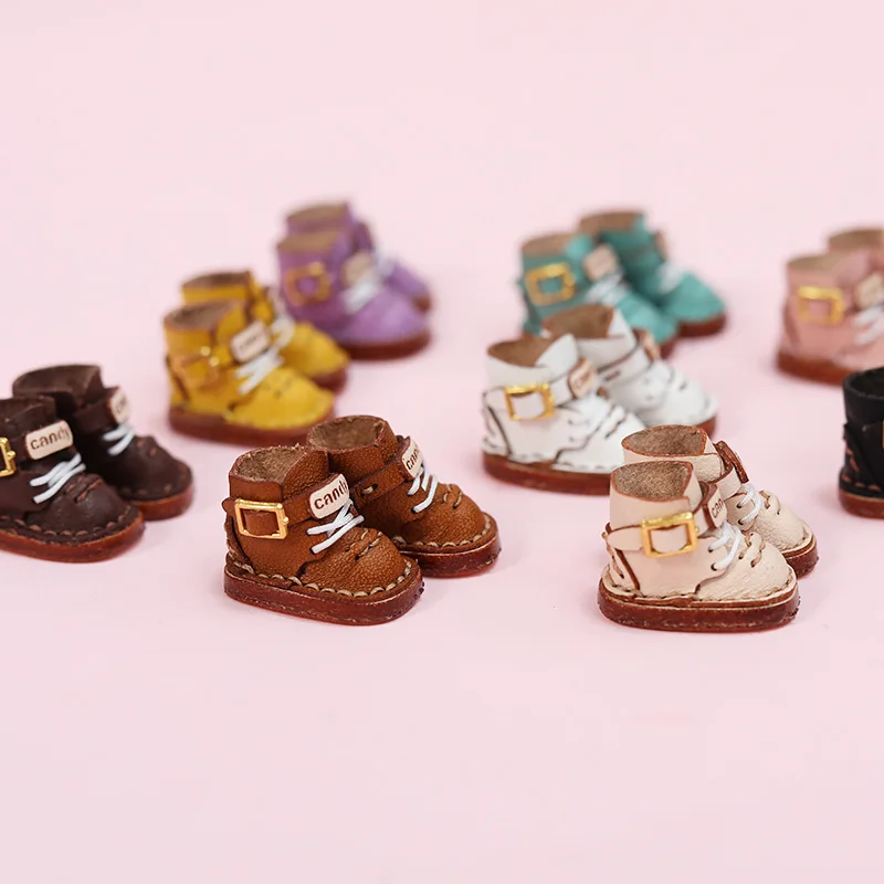 Ob11 Doll Shoes Fashion Martin Boots Holala Boots Handmade Cowhide Shoes For Clay Doll Obitsu11,Body9, Gsc, Ddf, 1/12bjd Doll