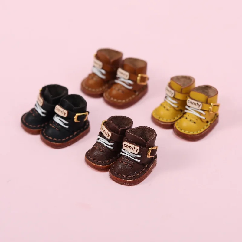 Ob11 Doll Shoes Fashion Martin Boots Holala Boots Handmade Cowhide Shoes For Clay Doll Obitsu11,Body9, Gsc, Ddf, 1/12bjd Doll