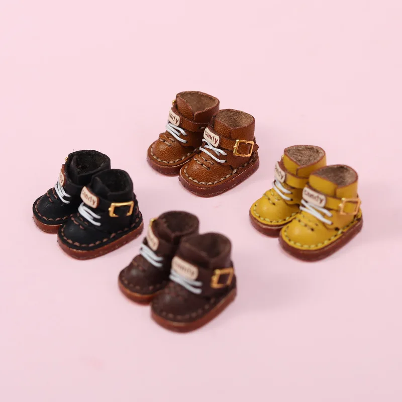 Ob11 Doll Shoes Fashion Martin Boots Holala Boots Handmade Cowhide Shoes For Clay Doll Obitsu11,Body9, Gsc, Ddf, 1/12bjd Doll
